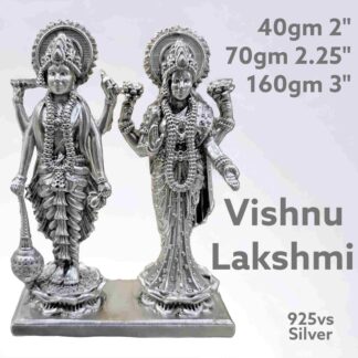 Exquisite Vishnu Lakshmi Idol in Pure Silver 925 Hallmarked