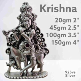 Exquisite Krishna Idol in Pure Silver 925 Hallmarked