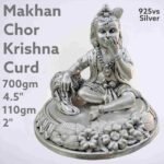 Exquisite Mahankan Chor Krishna Curd Idol in Pure Silver 925 Hallmarked