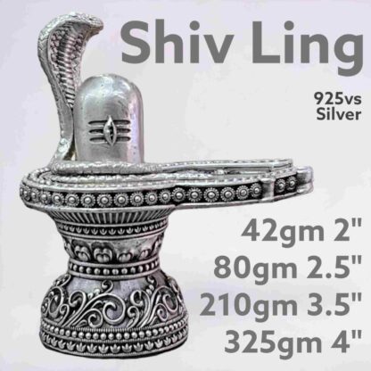 Exquisite Shiv ling Idol in Pure Silver 925 Hallmarked