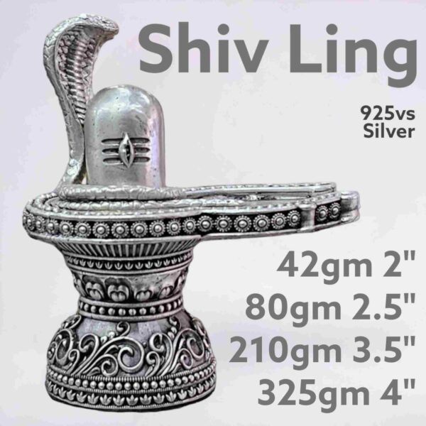 Exquisite Shiv ling Idol in Pure Silver 925 Hallmarked