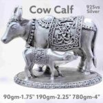 Exquisite Holy Cow&Calf Idol in Pure Silver 925 Hallmarked