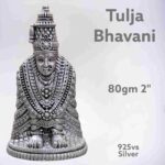 Exquisite Holy Tulja Bhavani Idol in Pure Silver 925 Hallmarked