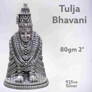Exquisite Holy Tulja Bhavani Idol in Pure Silver 925 Hallmarked