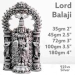 Exquisite lord Balaji Idol in Pure Silver 925 Hallmarked