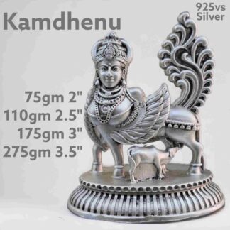 Exquisite Kamdhenu Idol in Pure Silver 925 Hallmarked
