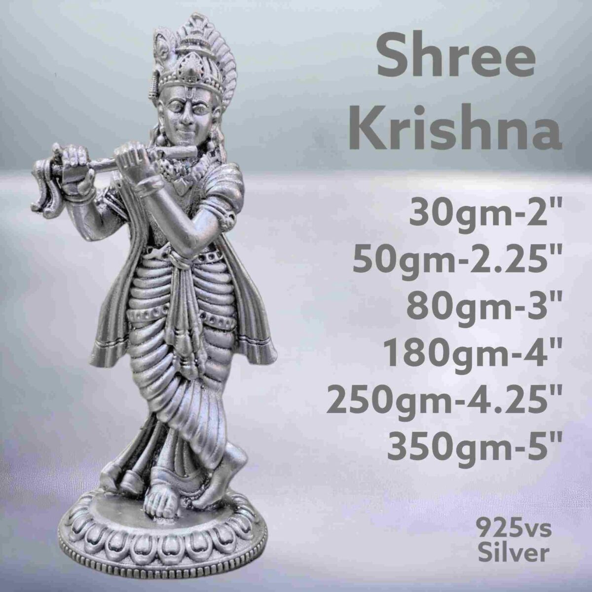 Exquisite shree Krishna Idol in Pure Silver 925 Hallmarked - Image 1