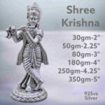 Exquisite shree Krishna Idol in Pure Silver 925 Hallmarked