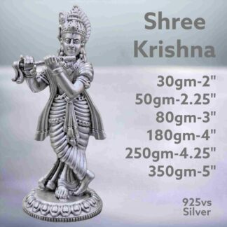 Exquisite shree Krishna Idol in Pure Silver 925 Hallmarked