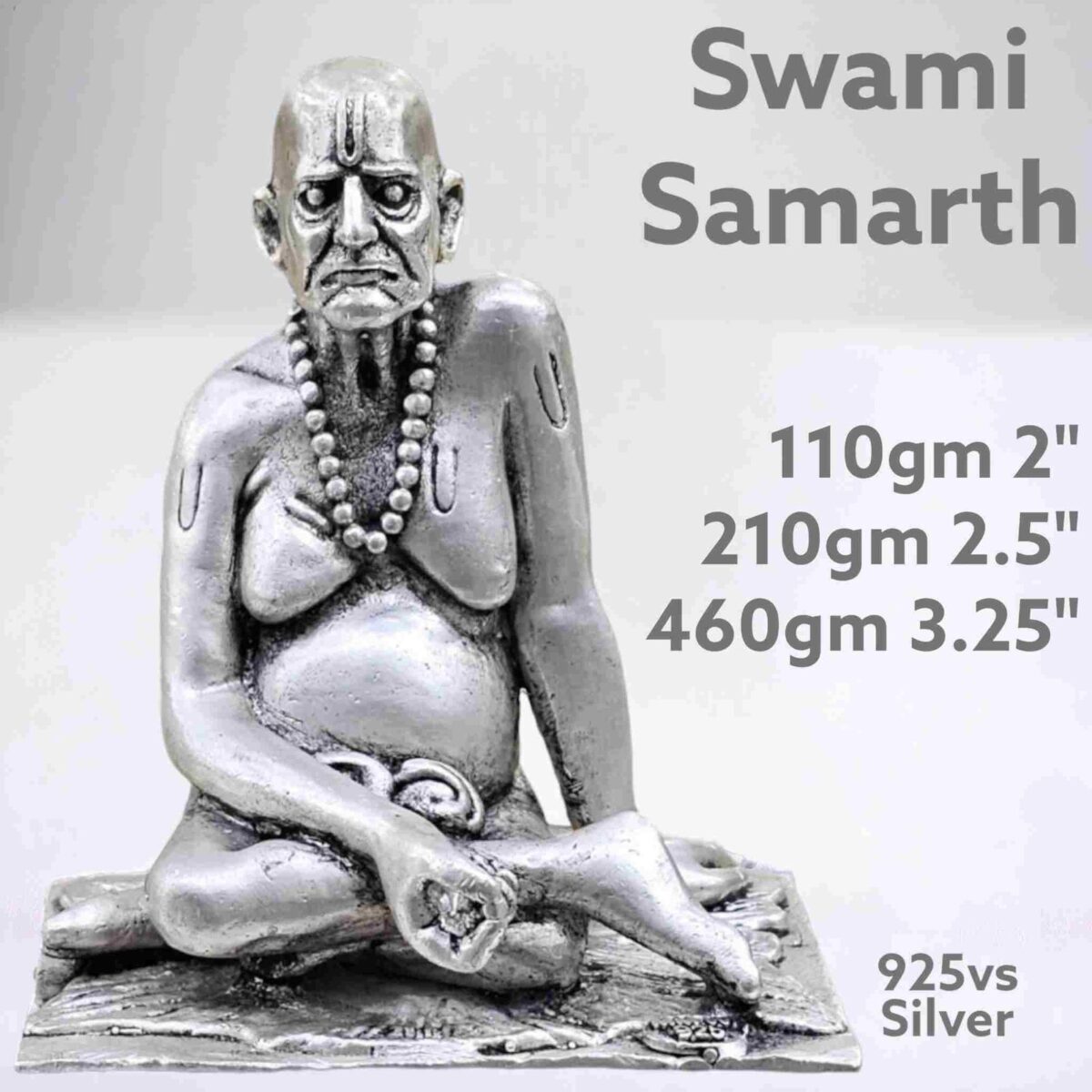 Exquisite Swami Samarth Idol in Pure Silver 925 Hallmarked