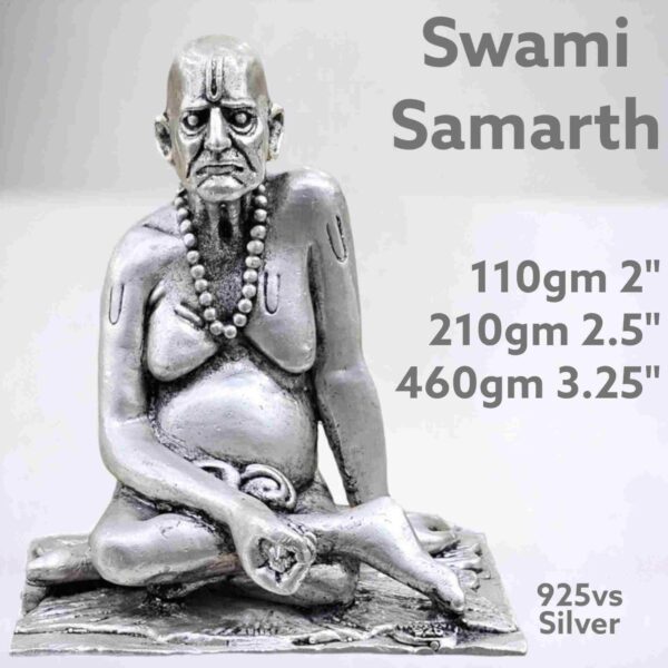 Exquisite Swami Samarth Idol in Pure Silver 925 Hallmarked