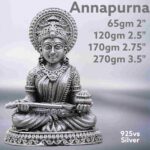 Exquisite Ma Annapurna Idol in Pure Silver 925 Hallmarked