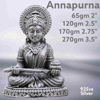 Exquisite Ma Annapurna Idol in Pure Silver 925 Hallmarked