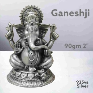 Exquisite Ganesh Bhagwan Idol in Pure Silver 925 Hallmarked