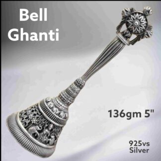Exquisite Carved Bell in Pure Silver 925 Hallmarked