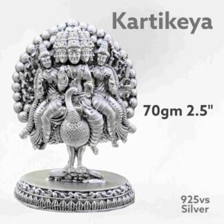 Exquisite Kartikeya Idol in Pure Silver 925 Hallmarked