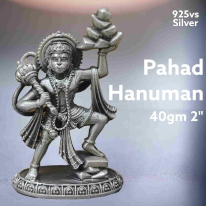 Exquisite Pahad Hanuman Idol in Pure Silver 925 Hallmarked
