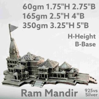 Exquisite Ram Mandir Idol in Pure Silver 925 Hallmarked