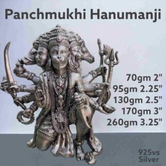 Exquisite Panchmukhi Hanumanji Idol in Pure Silver 925 Hallmarked