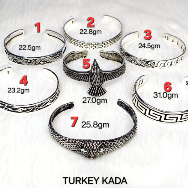 Kada for Men in Pure Silver Antique Turkish Style