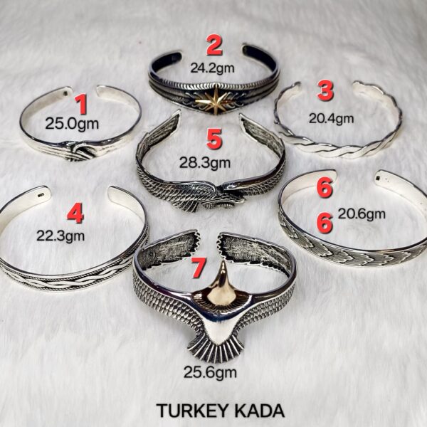 Mens Turkish Kada in Pure Silver Antique Style
