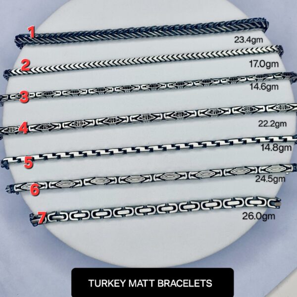 Gents Matt Turkey Bracelet Pure 925 BIS Hallmarked