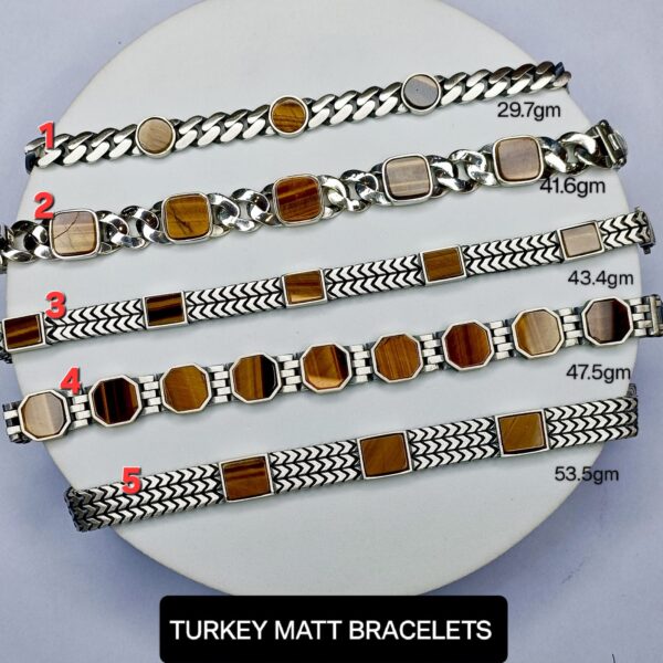 Gents Matt Turkey Bracelet Pure 925 BIS Hallmarked