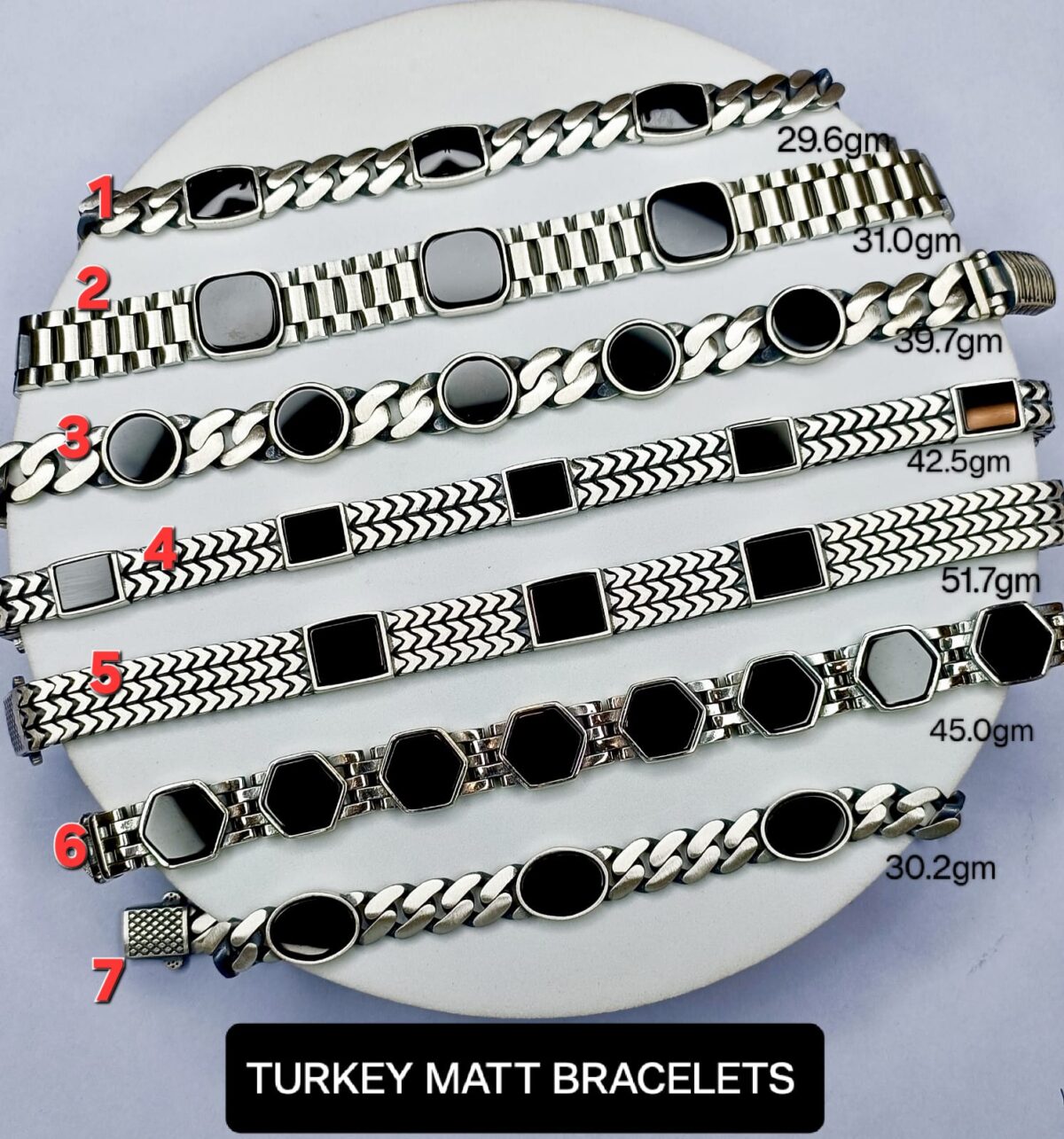 Mens Turkey Bracelet Pure Silver - Image 1