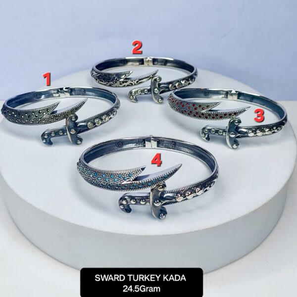 Mens Sward Kada in Pure Silver Antique Style