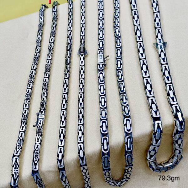 Mens Chain in Pure Silver Antique Matt Style